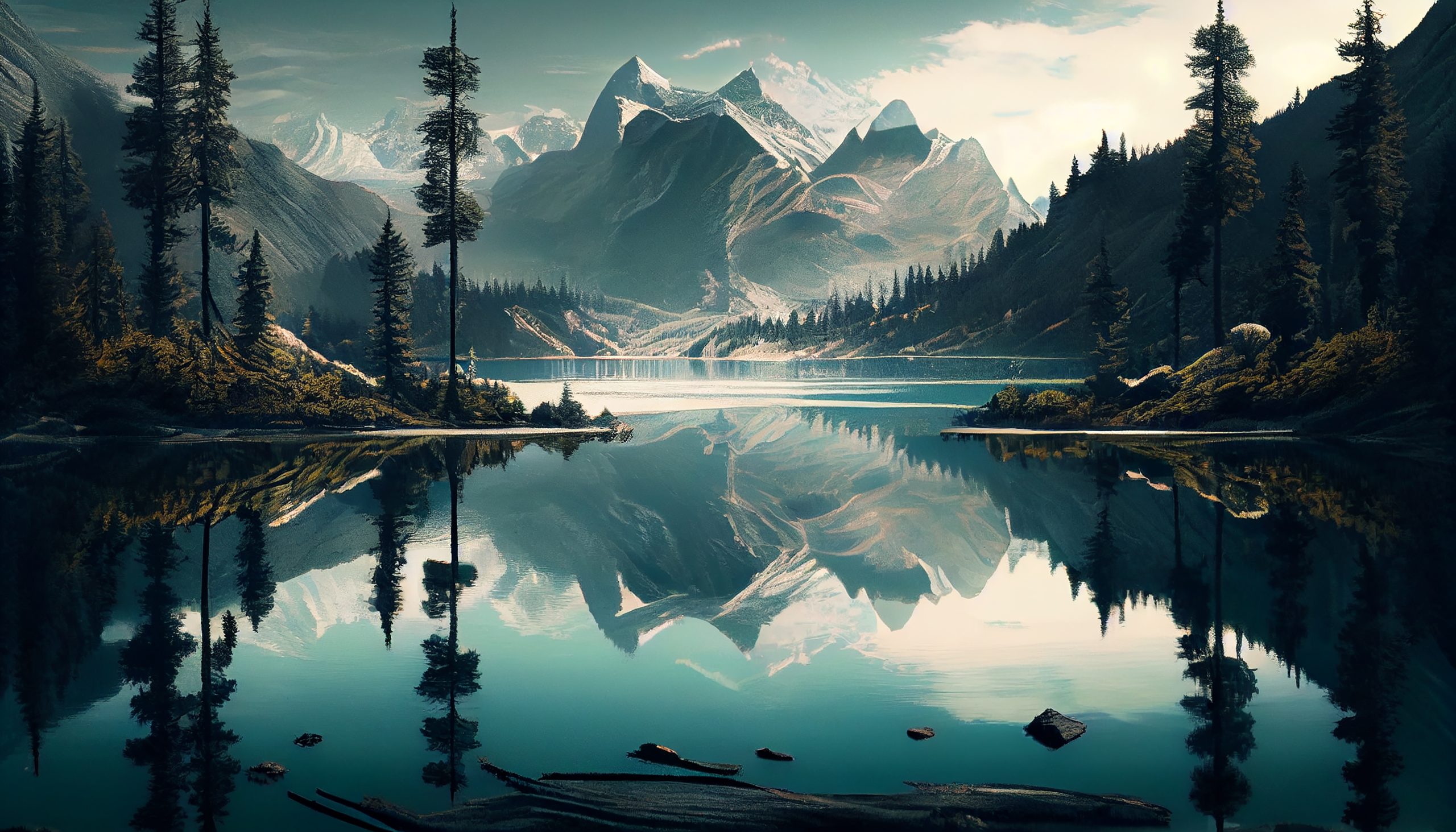 painting-mountain-lake-with-mountain-background